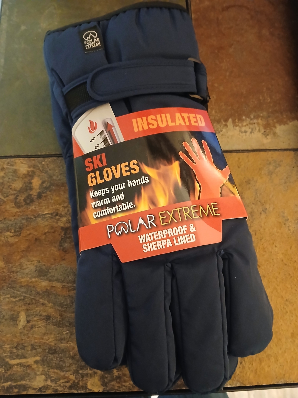 Polar Extreme Men's Insulated Ski Gloves in Navy Blue